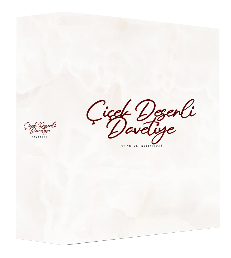 Çiçek Desenli Davetiye